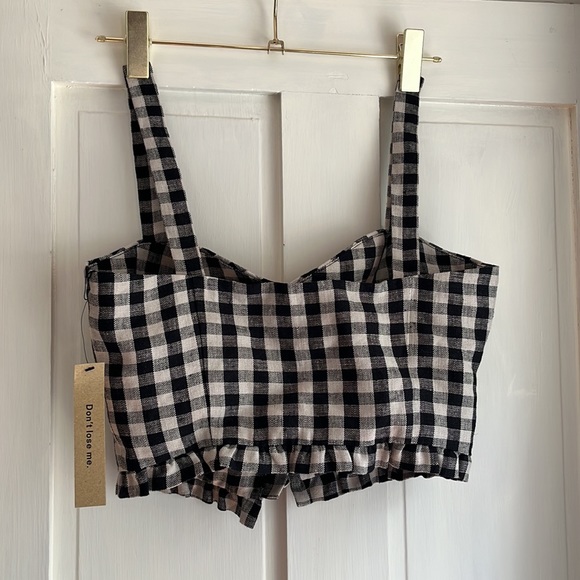 Reformation black beige crop top - Picture 3 of 11